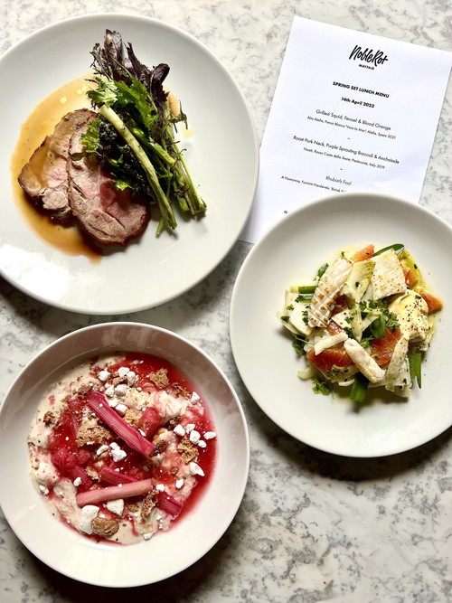 Set lunch menu at Noble Rot Mayfair