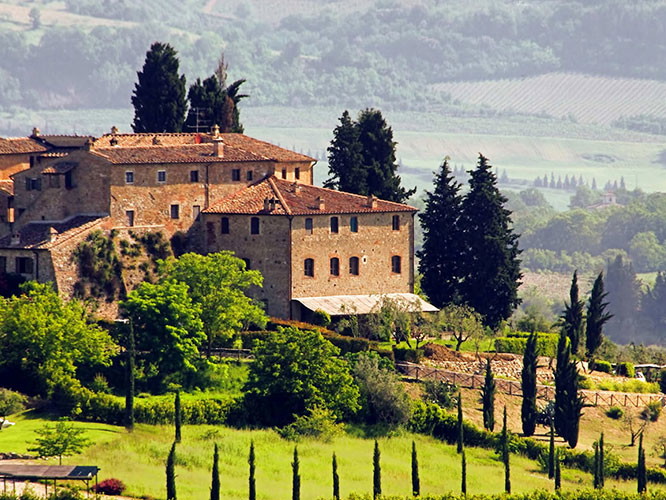 Aus dem Gebiet des Chianti Classico zwischen Florenz und Siena kommen einige der besten Rotweine Italiens.