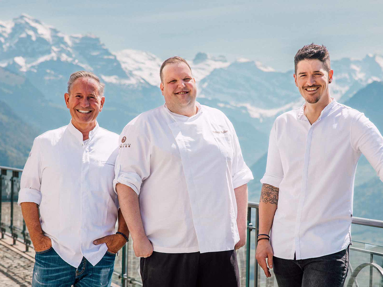 Die Spitzenköche Armin Amrein, Philipp Keller und Mario Garcia.  