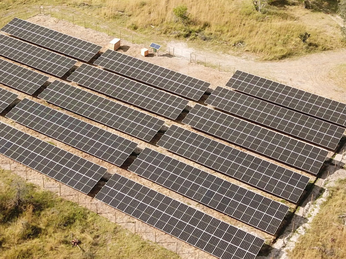 Solar field at Camp Morenia in Botswana