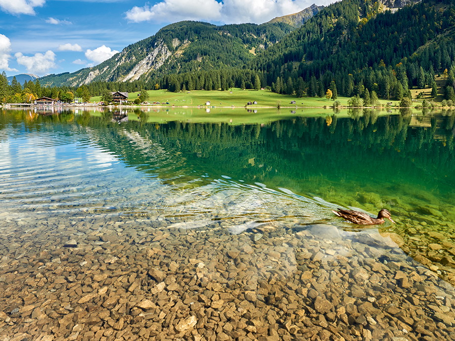 Eine gemütliche ­Wanderung zum Vilsalpsee gehört zu den mitunter schönsten ­Ausflügen im Tannheimer Tal.