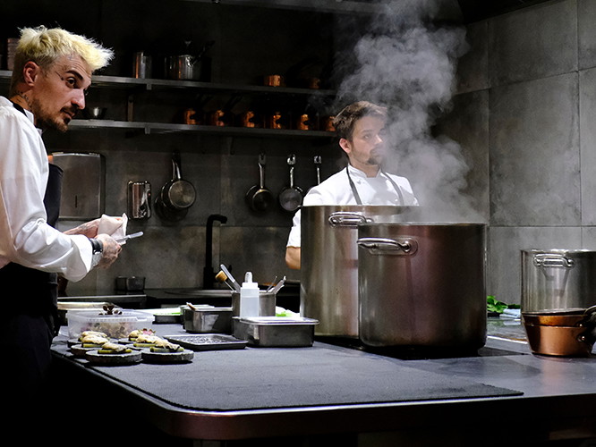 Chefs in the heart of a Parisian gourmet temple.