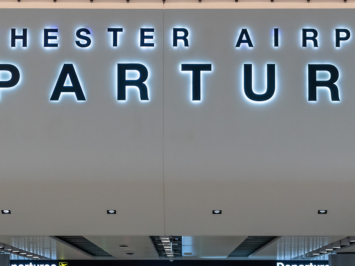 Departures area at Terminal Two, Manchester Airport