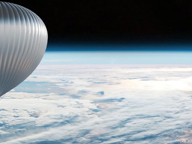 Das an einem Ballon hängende Restaurant soll 25 Kilometer in die Atmosphäre aufsteigen. 