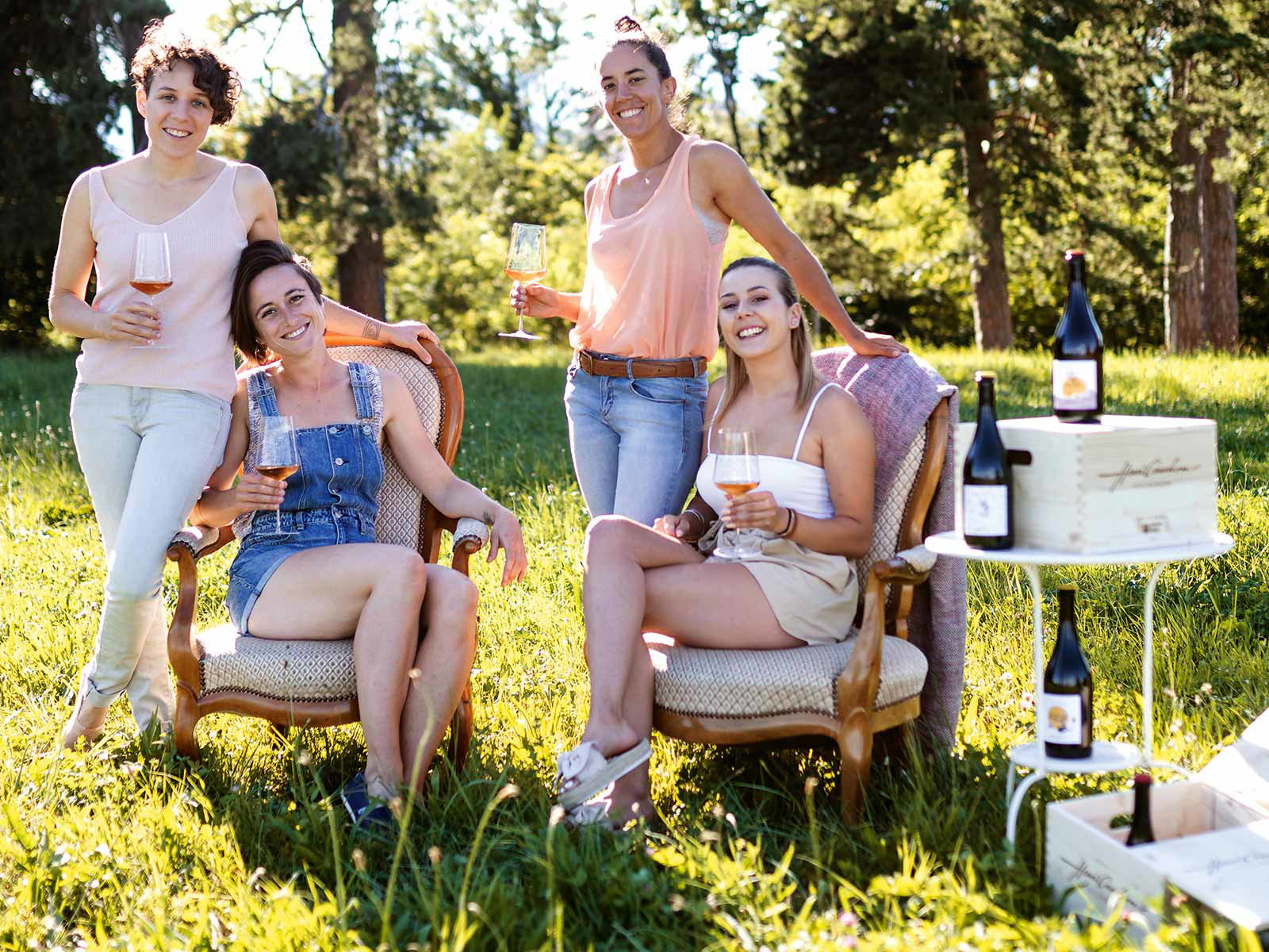 Leiten die Domaine Henri Cruchon in dritter Generation (v. l.): Catherine Cruchon, Margaret Cruchon-Griggs, Yaëlle Cruchon und Laura Cruchon.