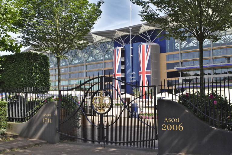 Entrance gates to Ascot racecourse.