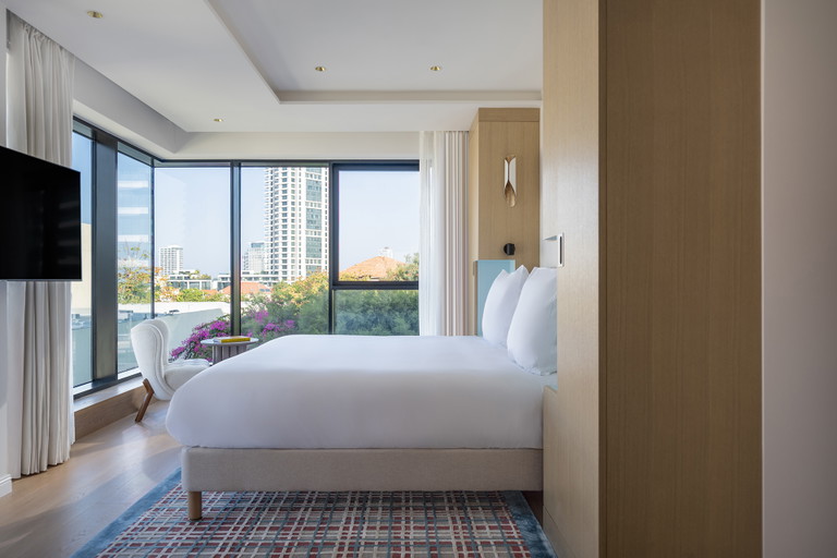 Room 213, Deluxe Glass Tower at Elkonin Hotel, Tel Aviv.