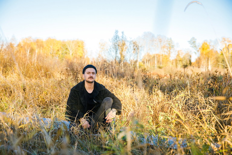 New Michelin Green Star Restaurant Soo in Maidla Nature Resort, Estonia. Michelin Young Chef of the Year Daanius Aas is harvesting in the bog next to restaurant. 
