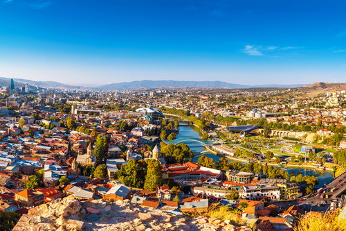 View of the old town of Tbilisi.