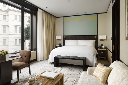 Guest Room at London Peninsula Hotel.
