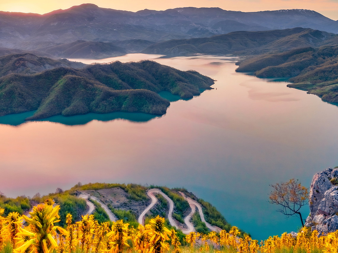 Sunrise on Bovilla Lake, Albania