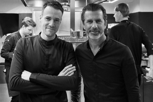 «Schloss Schauenstein»-Geschäftspartner und Küchenchef Marcel Skibba mit Andreas Caminada.