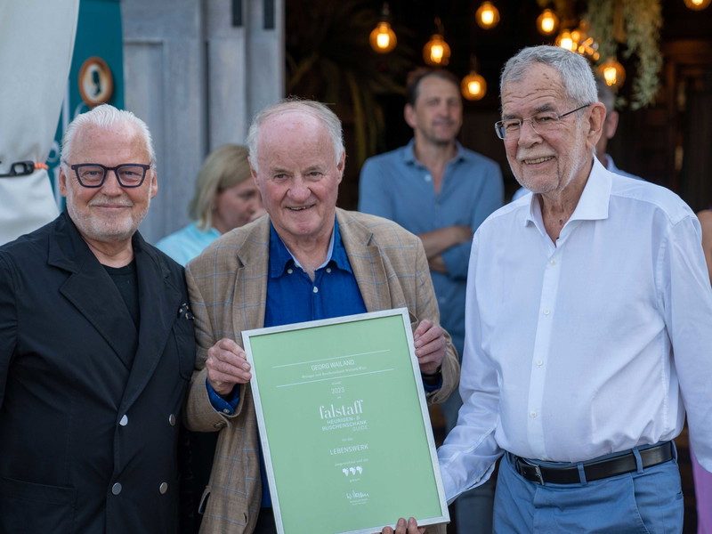 Wolfgang Rosam, Georg Wailand und Bundespräsident Alexander Van der Bellen (v.l.n.r.).