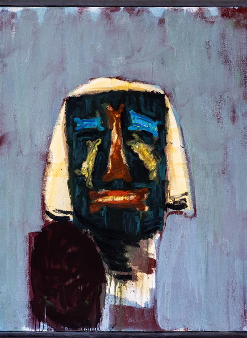 Markus Lüpertz. »Männer ohne Frauen. Parsifal«, Tempera und Öl auf Leinwand, 1993. Der sogenannte Malerfürst hat mit seinen malerisch expressiven Werken nicht nur die Kunstwelt erobert, sondern auch die Hotellobby im Schloss Seefels.