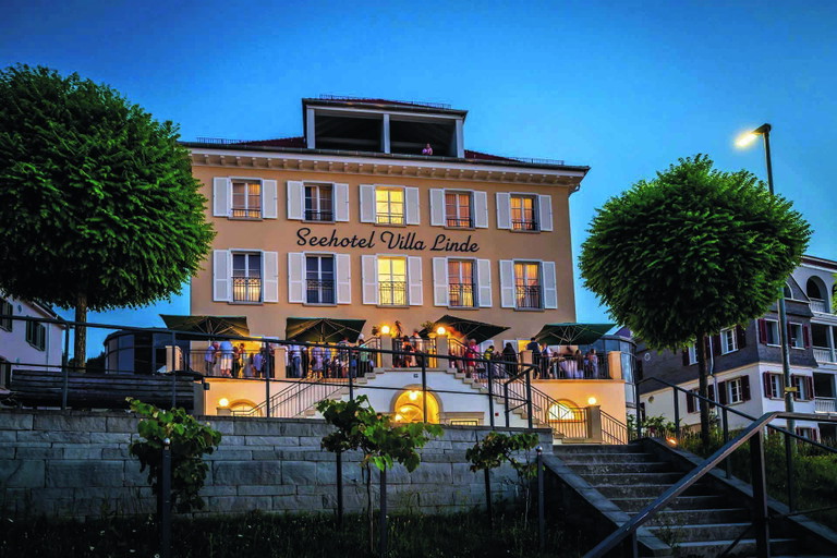 Seit 1920 existiert das Hotel »Linde« oberhalb des Hafens von Bodman am Bodensee.