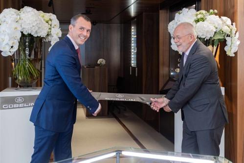 Raphael Gübelin mit Thomas Gübelin bei der Eröffnung des Gübelin Gem Museums.