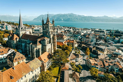 Die Altstadt von Lausanne. 