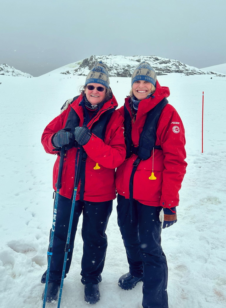 The author and her mother, Elizabeth Parker, set foot on their seventh continent together.
