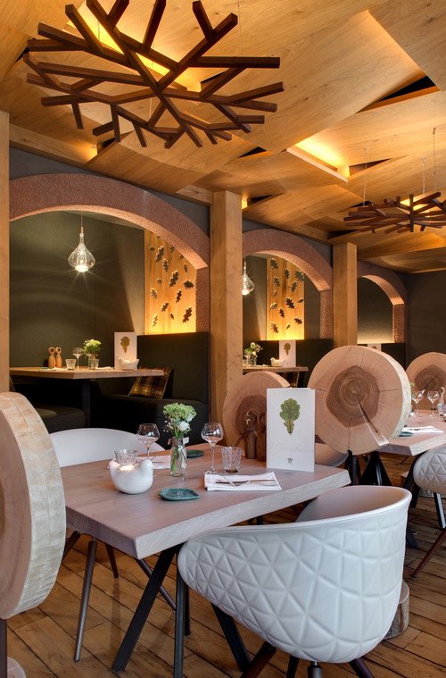 Restaurant at La Cheneaudiere Hostellerie and Spa, Alsace.