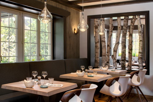 Restaurant at La Cheneaudiere Hostellerie and Spa, Alsace.