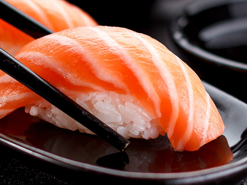 Salmon sushi nigiri