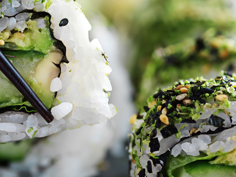 Avocado sushi roll.