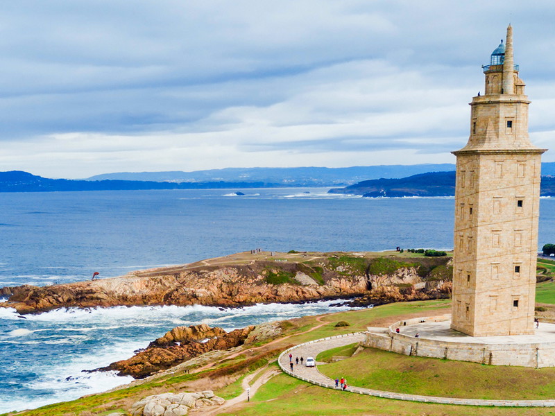 Leuchtturm von La Coruña in Spanien 