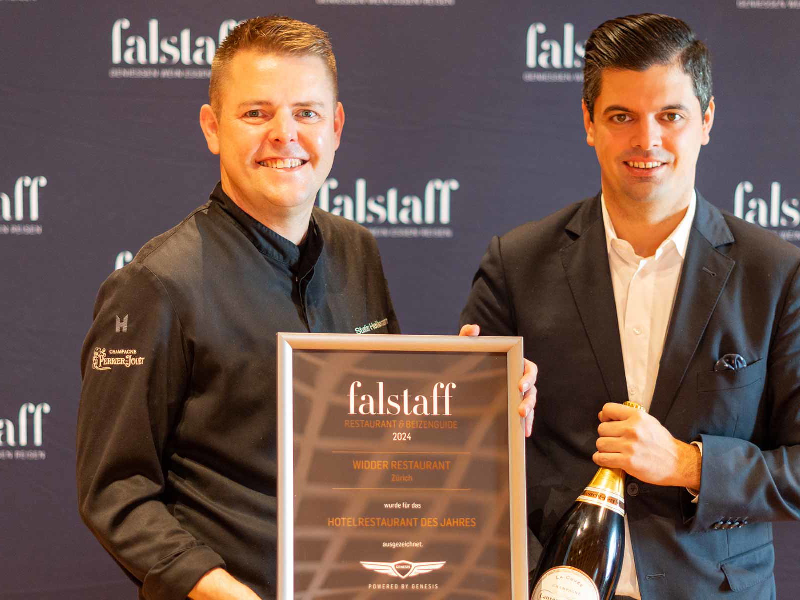 Spitzenkoch Stefan Heilemann mit Sommlier Stefano Petta.