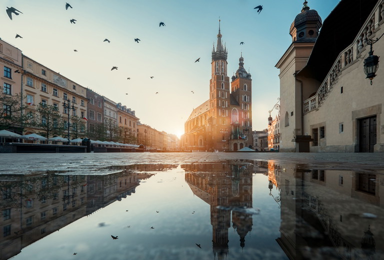 Marktplatz in Krakau, Polen
