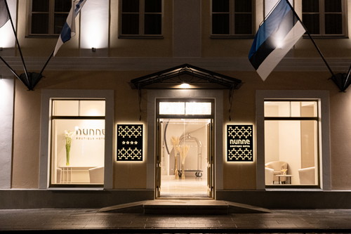 Nunne Boutique Hotel  Tallinn at dusk.