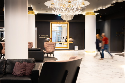 Lobby of Radisson Collection Hotel Tallinn. 
