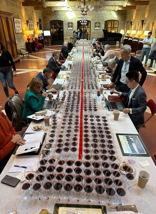 1,600 glasses stood on the long table at the end of the tasting.