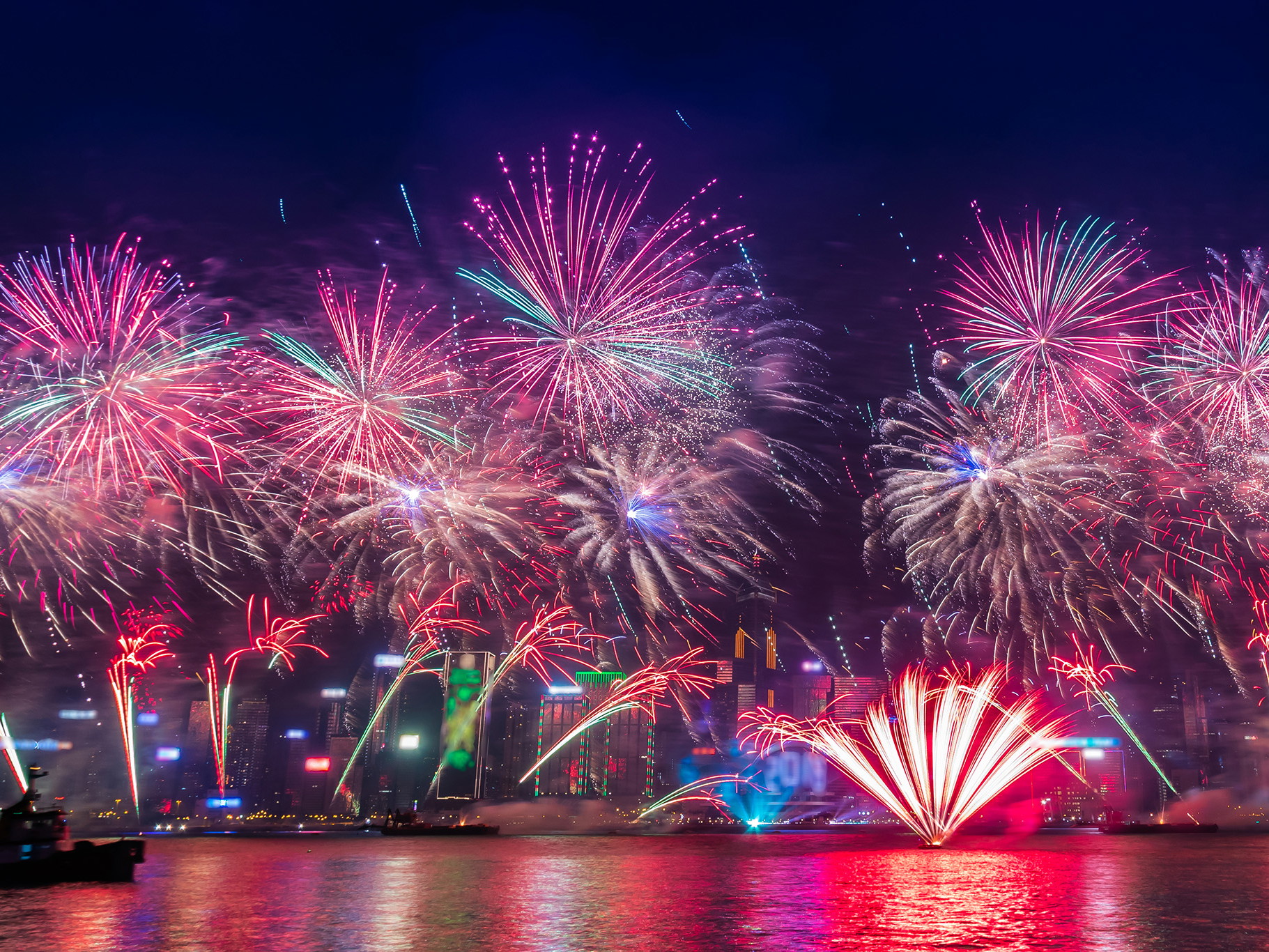Fireworks in Hong Kong.