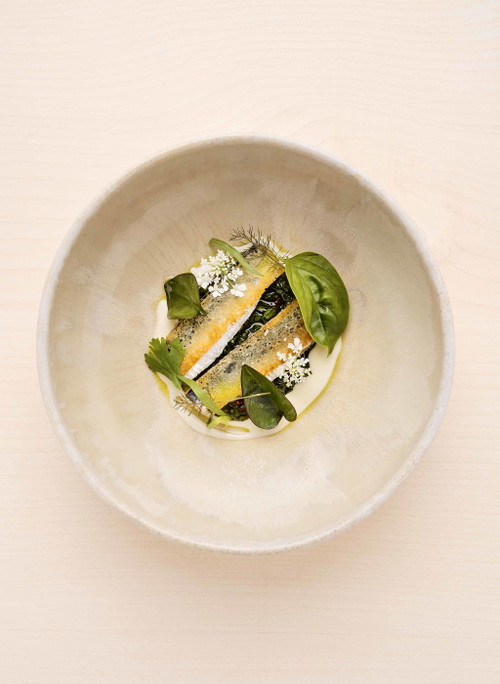 Sardine mit geräuchertem Kartoffelpüree.