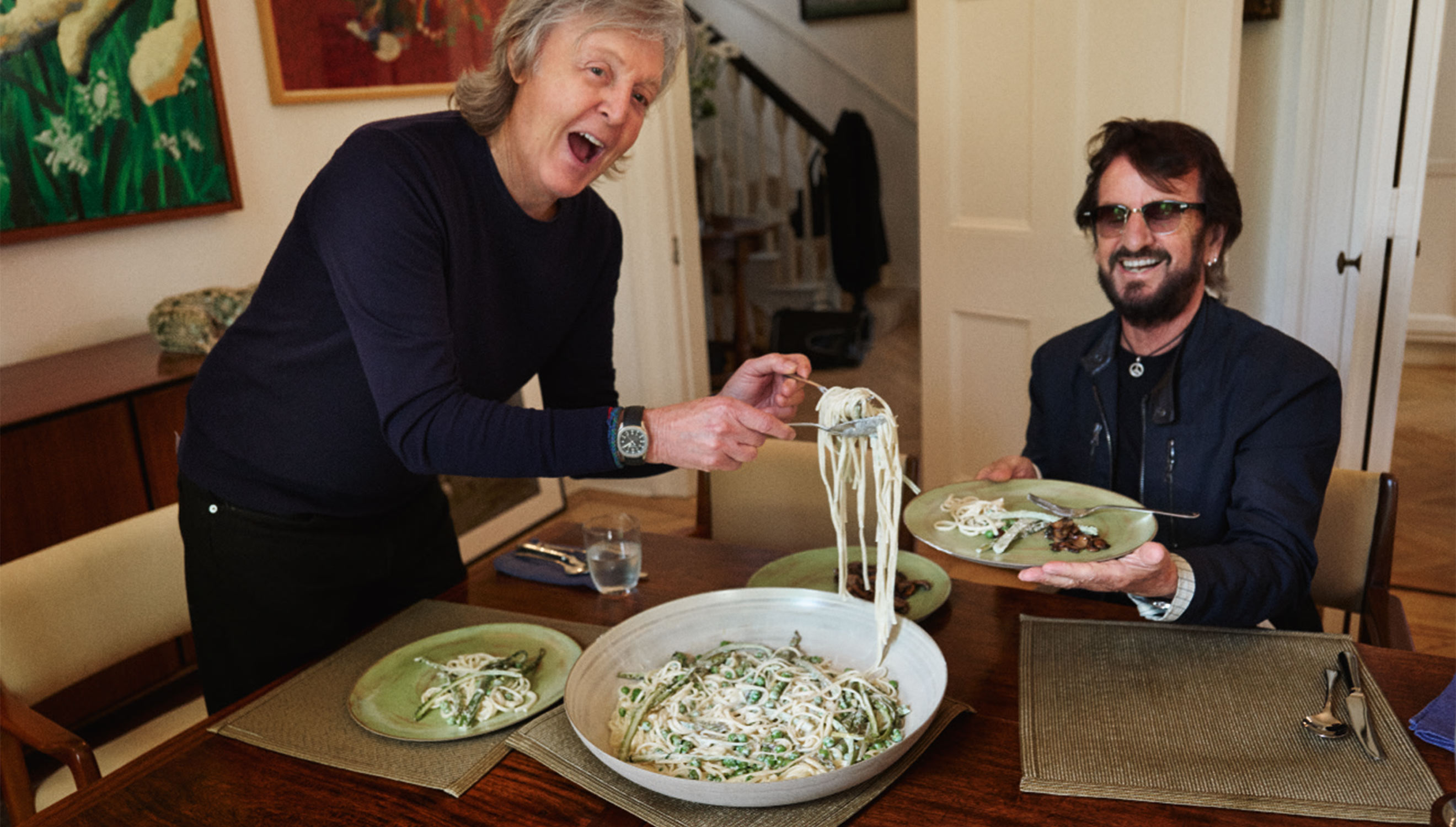 Creamy Green Pasta für Paul McCartney & Ringo Starr - Rezepte - Falstaff