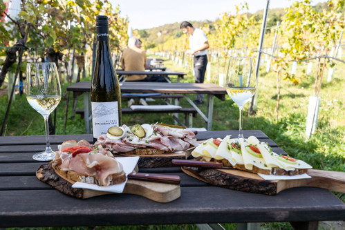 Die Institution des Heurigen ist eng mit dem Wiener Wein verbunden. Ein Gutteil der Wiener Winzer – etwa das Weingut Walter oder das Weingut Edlmoser – präsentieren hier ihre Weine.