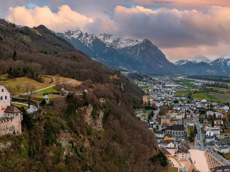 Blick auf Vaduz, Hauptstadt von Liechtenstein