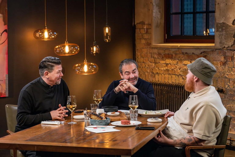 Tim Mälzer mit Juan Amador und Lukas Mraz.
