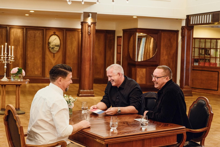 Tim Mälzer mit Alexander Herrmann und Tobias Bätz.