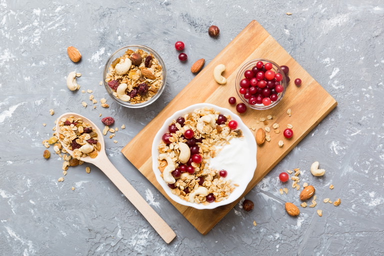 Because of its particularly creamy consistency, Greek yogurt is often eaten as a breakfast cereal with fresh fruit.