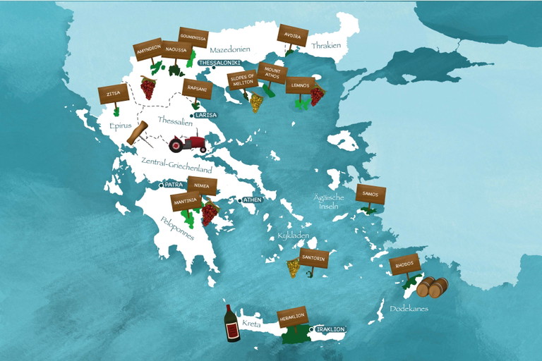 Seit der Antike hat der Weinbau in Griechenland Tradition und ist über das Festland wie die Inselwelt verbreitet.