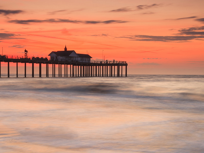 Pier von Southwold am Abend