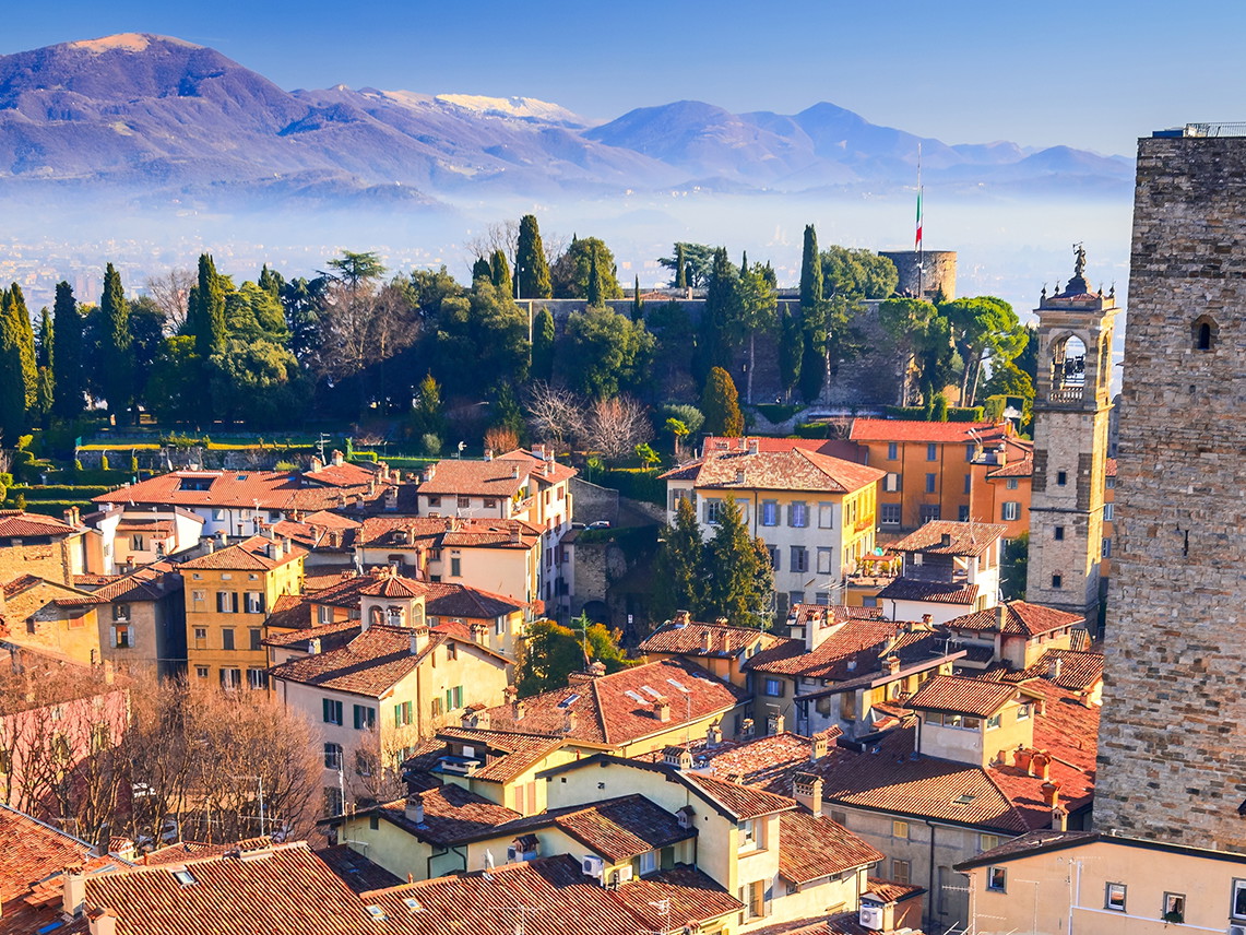 Blick auf Bergamo