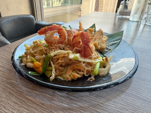 Erster Auszug aus der Speisekarte: Pad Thai.