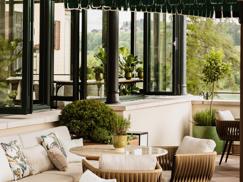 Das legere zweite Restaurant im neuen »Rosewood Schloss Fuschl«.