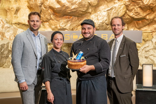 Lucas Kelner (Red Bull), Denise Koppensteiner, Gilles Guillot und Wolfram Pizzera (Vienna Marriott Hotel)