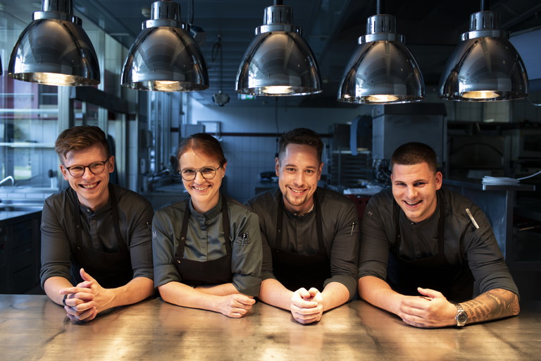Das «Überfahrt«-Team: Felix Groetsch, Cornelia Fischer, Marvin Herbert und Timo Beck.