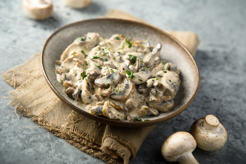 Ein cremiges Pilzragout.