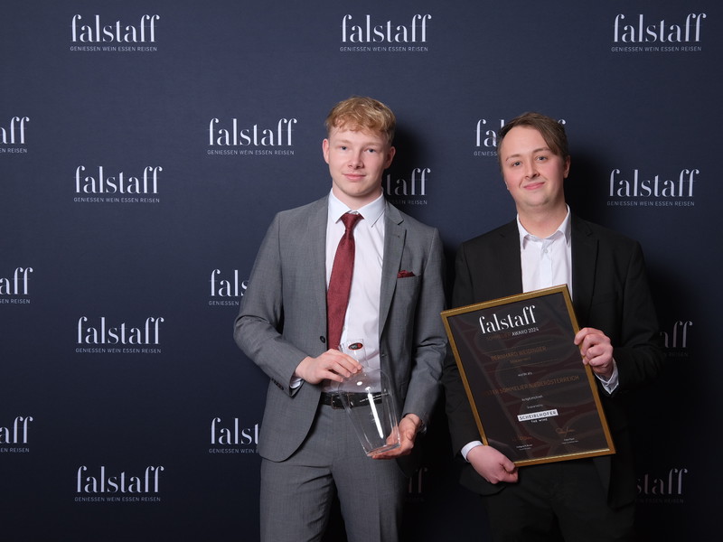 Weinpate Markus Reeh mit Bernhard Weidinger vom »Stockerwirt«.