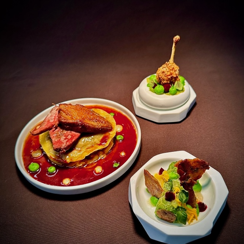 Sein Signature Dish: Taube von Thomas.